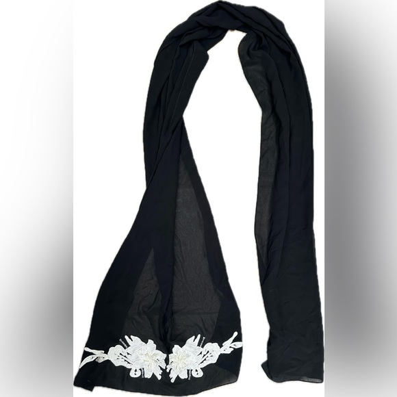 Accessories - Black Silk Shawl